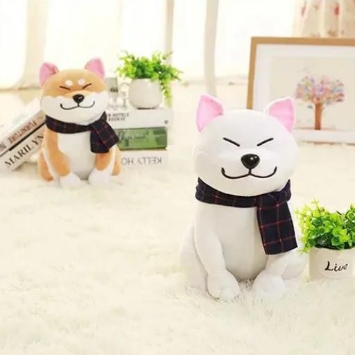 Wear scarf Shiba Inu dog plush toy soft stuffed dog toy good valentines gifts for girlfriend